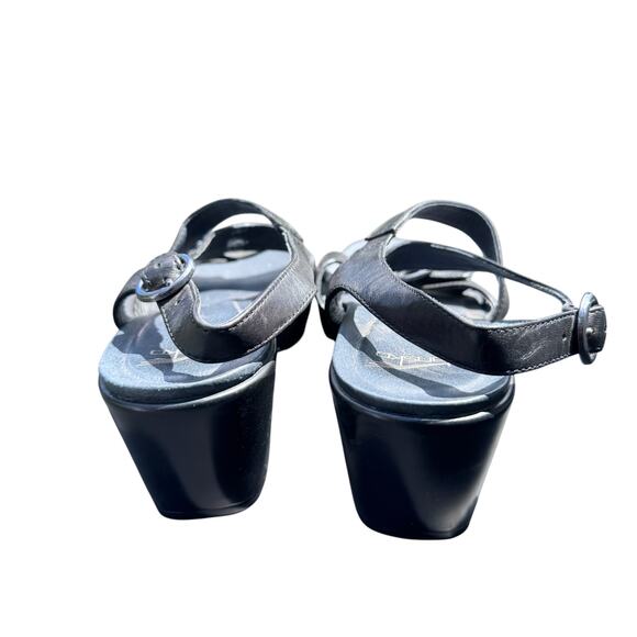 Dansko Julie Strappy Sandals Women's EU 40 9.5 - 10 Black Leather Ankle Strap - Picture 3 of 9